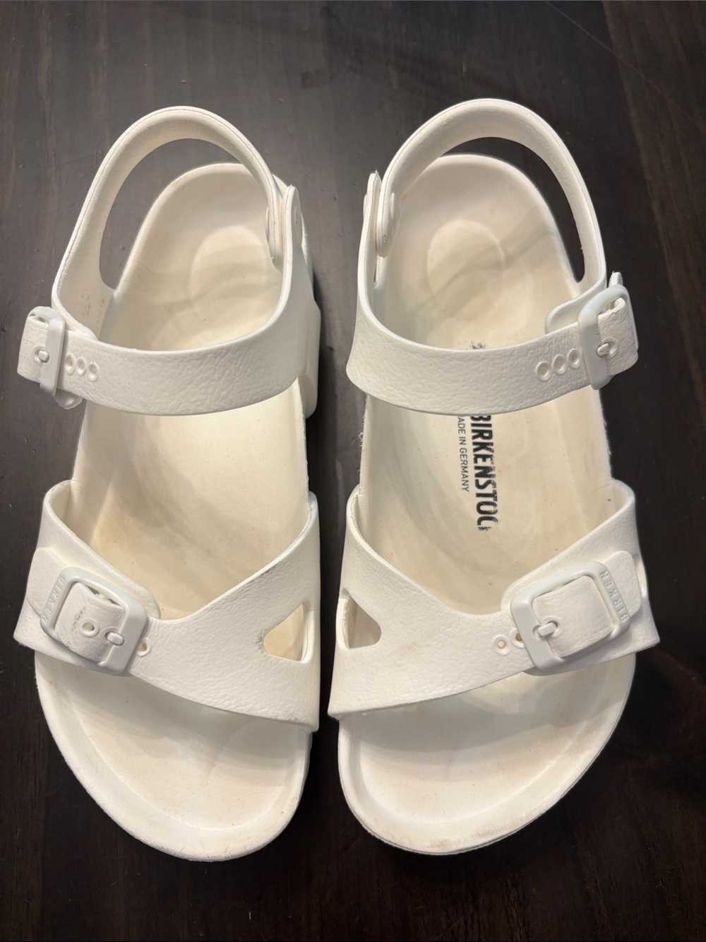 Birkenstock Kids White Adjustable Buckle Sandals size 34